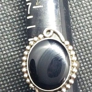 Black onyx sterling silver ring